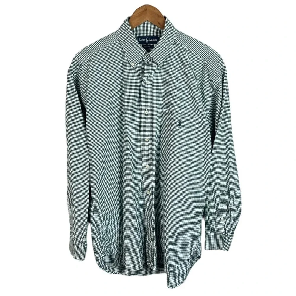 BF1080 Mens Polo Ralph Lauren Designer The BIG Shirt Plaid Button Down Shirt M